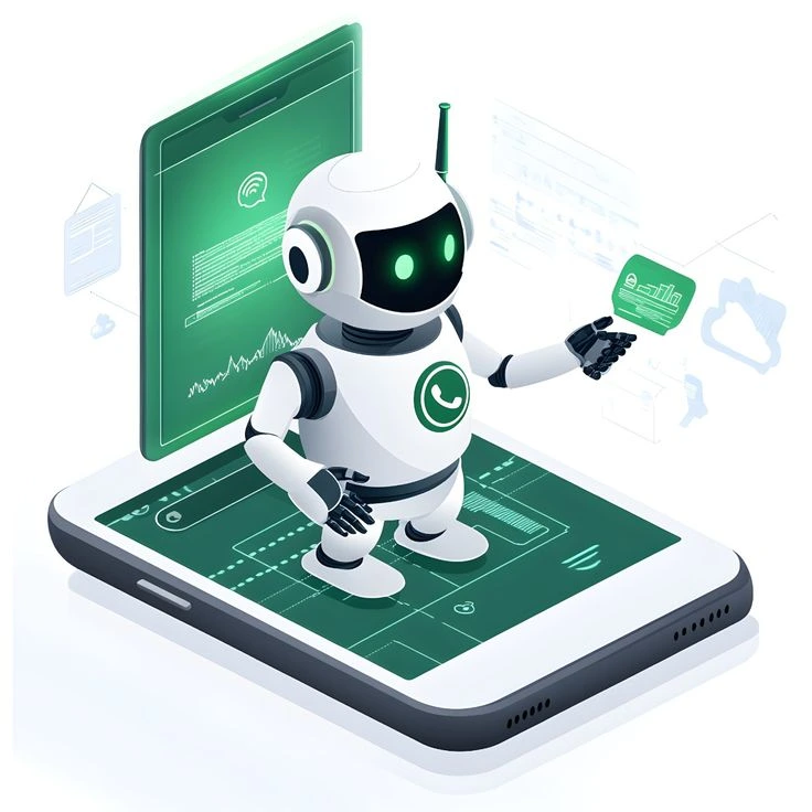 AI-powered robot automating digital tasks on smartphone